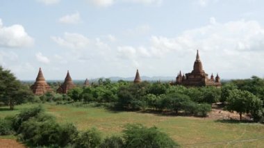 Bagan, Myanmar, Burma 'daki Pagodas manzarası