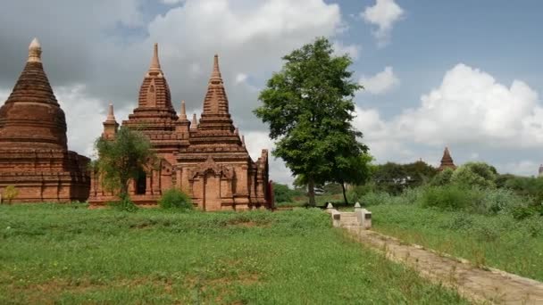 Pan Από Παγόδες Ότι Byin Nyu Ναός Bagan Μιανμάρ Βιρμανία — Αρχείο Βίντεο