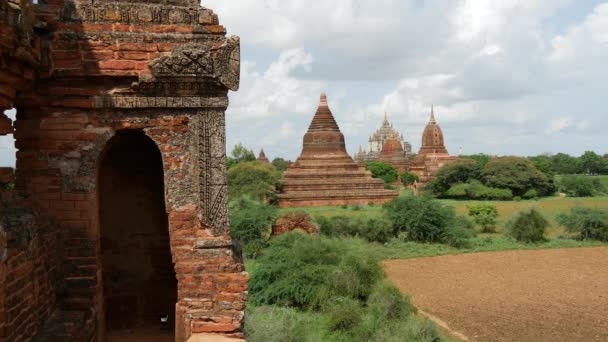 Krajobraz Pagody Świątynią Byin Nyu Bagan Myanmar Birma — Wideo stockowe