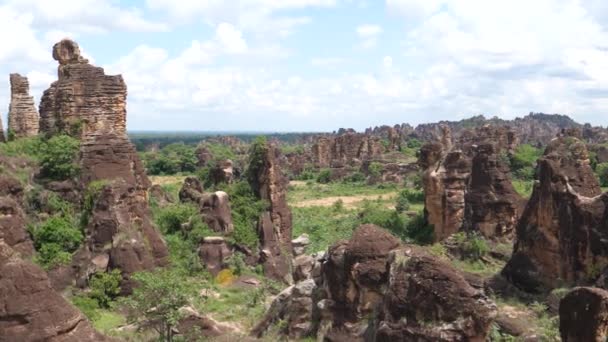 Pfanne Von Den Sindou Gipfeln Burkina Faso — Stockvideo