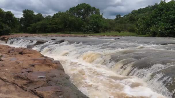 Corriente Desde Las Cataratas Farako Malí África — Vídeos de Stock