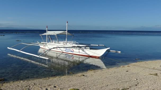 Katamaran Boot Auf Balicasag Island Bohol Auf Den Philippinen — Stockvideo
