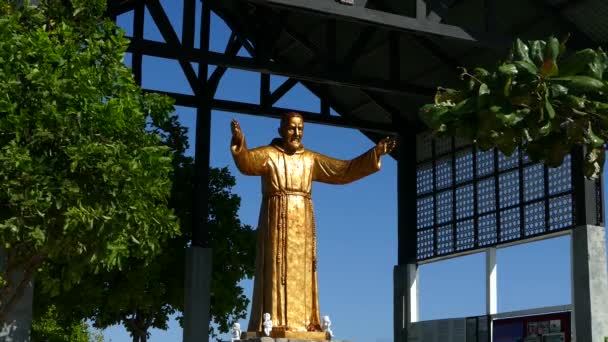 Estátua Ouro Santo Ilha Virgem Panglao Bohol Filipinas — Vídeo de Stock