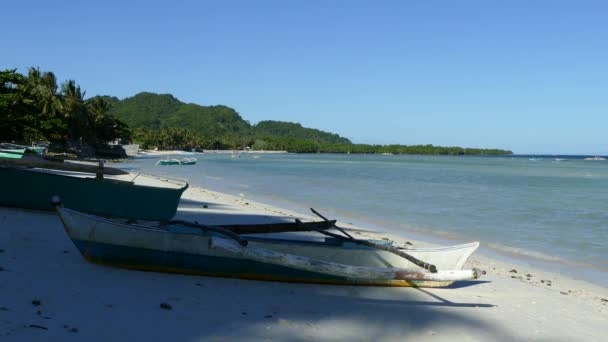 Катамаран Лодки Пляже Анда Бохоль Филиппины — стоковое видео