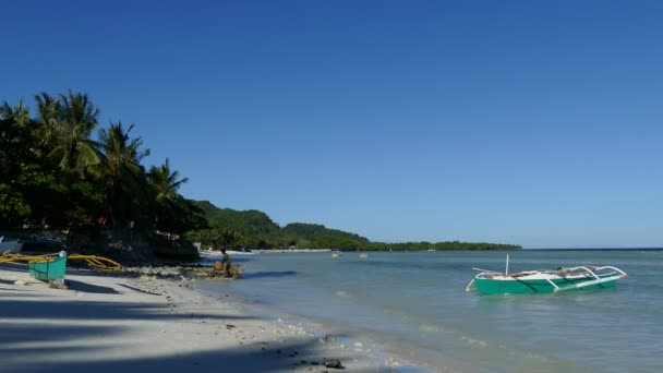Katamaran Boote Strand Von Anda Bohol Auf Den Philippinen — Stockvideo