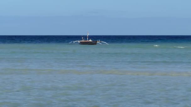 Катамаран Лодка Рифе Анда Бохол Филиппины — стоковое видео