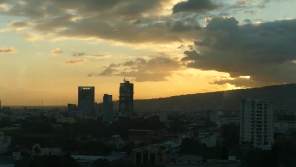 フィリピンのセブ市からの日没時間の経過 — ストック動画