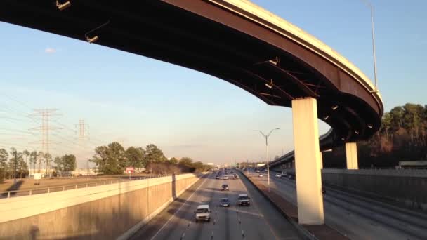Verkehr Auf Der Autobahn Rund Den Flughafen Houston Texas Usa — Stockvideo