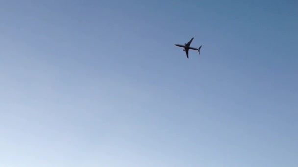 Avião Voando Céu Azul Claro Houston Texas Eua — Vídeo de Stock