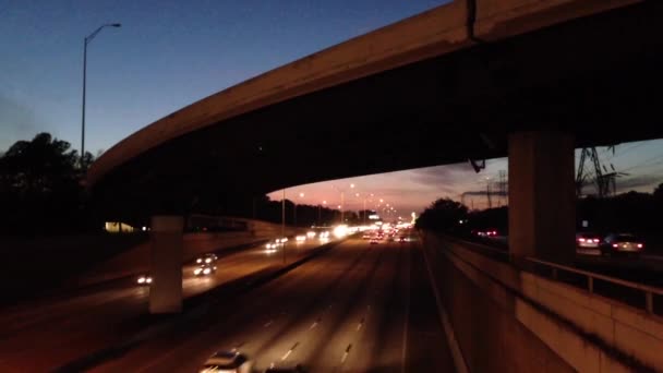 Verkehr Auf Der Autobahn Rund Den Flughafen Houston Texas Usa — Stockvideo