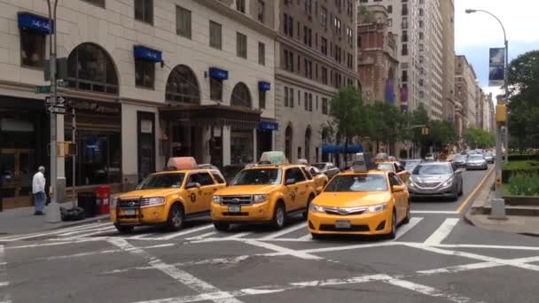 Pan Desde Taxis Manhattan New York City Usa — Vídeo de stock