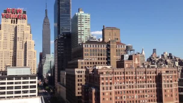Pan Top View Empire State New York City Usa — стокове відео
