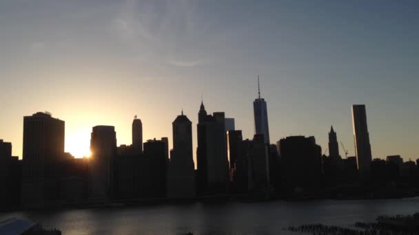 Manhattan Skyline Sunset New York City Verenigde Staten — Stockvideo