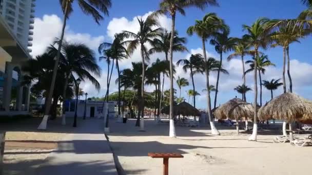 Caminando Frente Palacio Riu Aruba — Vídeos de Stock