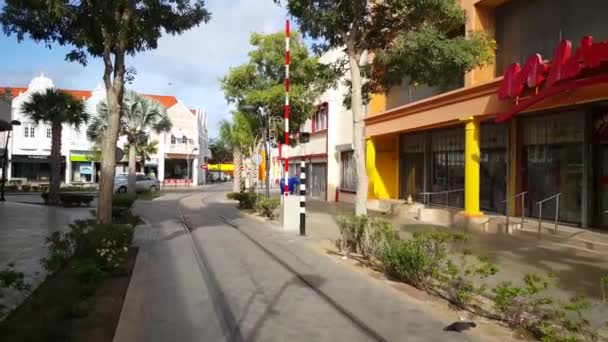 Promenade Dans Les Rues Oranjestad Sur Aruba — Video