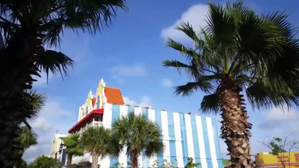 Tradycyjny Budynek Oranjestad Arubie — Wideo stockowe
