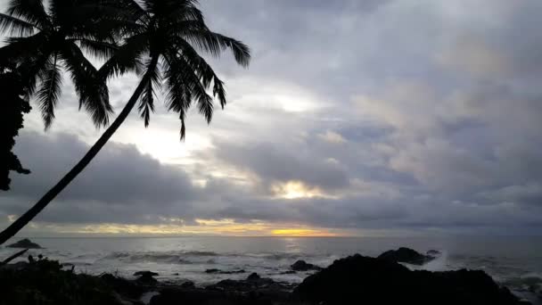 Время Восхода Солнца Побережье Коста Рики — стоковое видео
