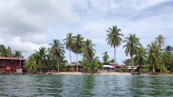 Bocas Del Toro Adalarındaki Evler Panama — Stok video