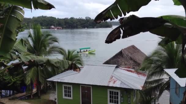 来自巴拿马Bocas Del Toro岛的小船岛渡船 — 图库视频影像