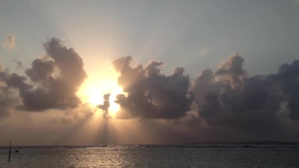 Zonsondergang San Blas Eilanden Panama — Stockvideo