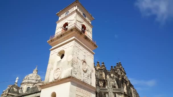 Granada Nikaragua Iglesia Merced Yürüyüş — Stok video