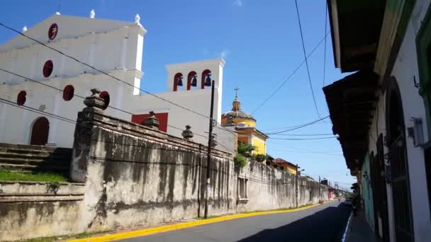 Elhaladunk Convento San Francisco Mellett Granadában Nicaraguában — Stock videók