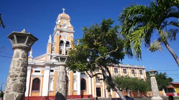 Granada Nikaragua Daki Iglesia Xalteva Kilisesi — Stok video