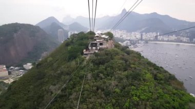 Rio de Janeiro Brezilya 'daki Sugarloaf Dağı' na giden teleferik.