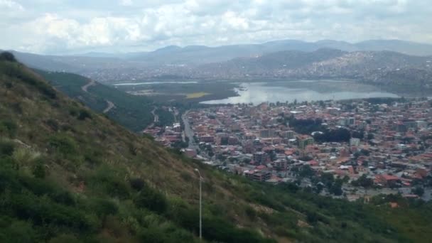 Uitzicht Vanaf Een Kabelbaan Cochobamba Bolivia — Stockvideo