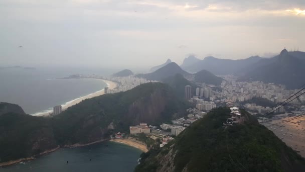 リオデジャネイロのシュガーローフ山の頂上からの眺めブラジル — ストック動画