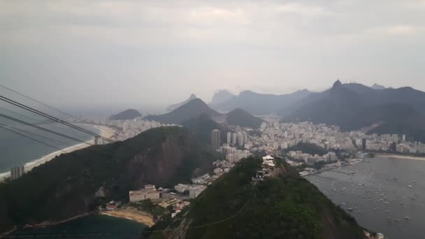 Pan Från Toppen Sugarloaf Mountain Rio Janeiro Brasilien — Stockvideo
