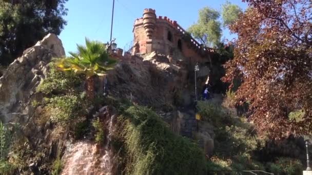 Schloss Auf Dem Hügel Santa Lucia Santiago Chile — Stockvideo