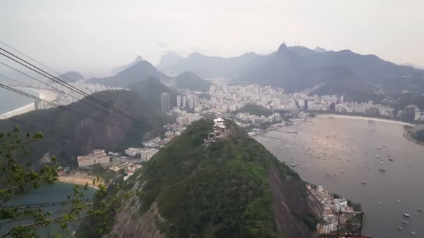 Pan Peak Sugarloaf Mountain Rio Janeiro Brazil — Stock Video