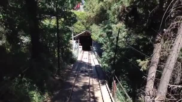 Afdalen Van San Cristobal Heuvel Santiago Chile — Stockvideo