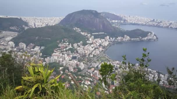 View Corcovado Mountain Rio Janeiro Brazil — Stock Video