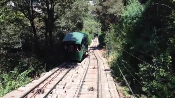 Afdalen Van San Cristobal Heuvel Santiago Chile — Stockvideo