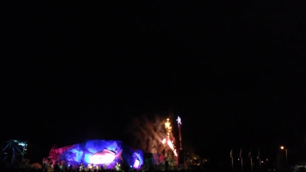 イースター島のタパティ祭りの花火 — ストック動画