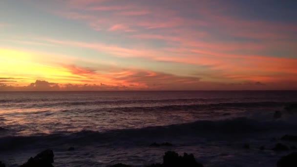 Sonnenuntergang Auf Der Osterinsel Rapa Nui — Stockvideo