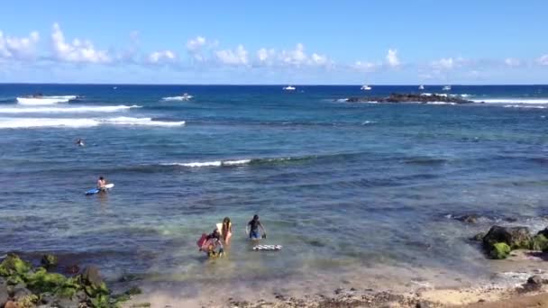 Pequeña Playa Hanga Roa Isla Pascua Rapa Nui — Vídeos de Stock