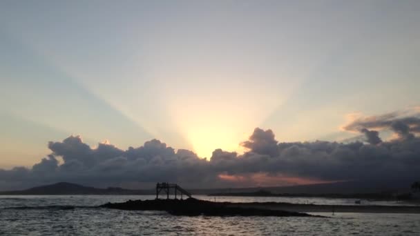 Pôr Sol Isabela Ilhas Galápagos Equador — Vídeo de Stock