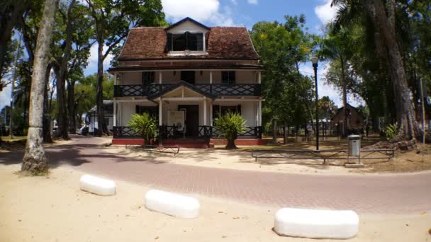 Casa Histórica Frente Fuerte Zeelandia Paramaribo Surinam — Vídeos de Stock