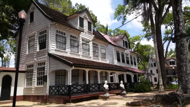 Casas Históricas Frente Fuerte Zeelandia Paramaribo Surinam — Vídeos de Stock