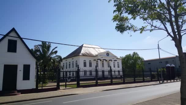Aangrenzende Neveh Shalom Synagoge Paramaribo Suriname — Stockvideo