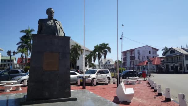 Statue Centre Ville Paramaribo Suriname — Video