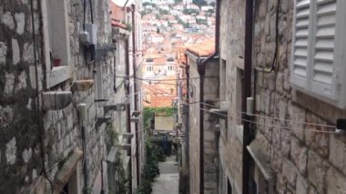 Eski Dubrovnik Hırvatistan 'daki Dar Sokak