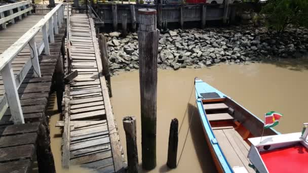 Nieuw Amsterdam Surinam Daki Suriname Nehri Nde Uzun Kuyruklu Tekne — Stok video