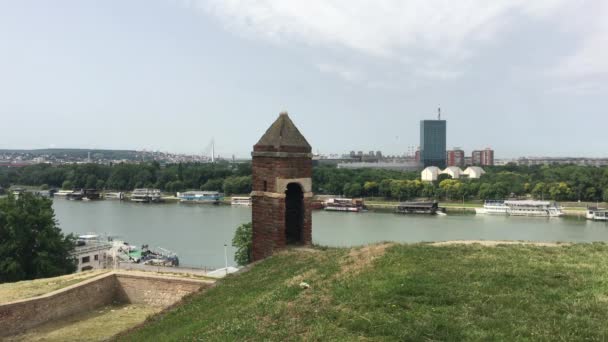 Vista Desde Fortaleza Belgrado Belgrado Serbia — Vídeo de stock