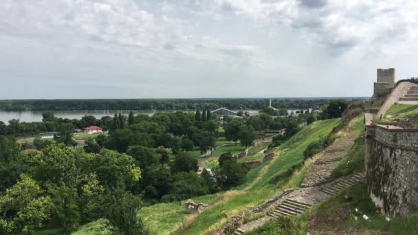 Vue Depuis Forteresse Belgrade Sur Danube Belgrade Serbie — Video