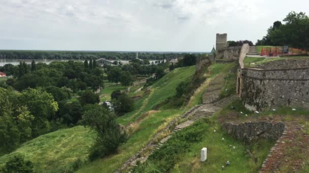 Vue Depuis Forteresse Belgrade Sur Danube Belgrade Serbie — Video