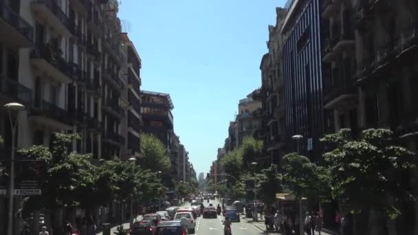 Guidare Attraverso Barcellona Spagna Autobus Turistico — Video Stock